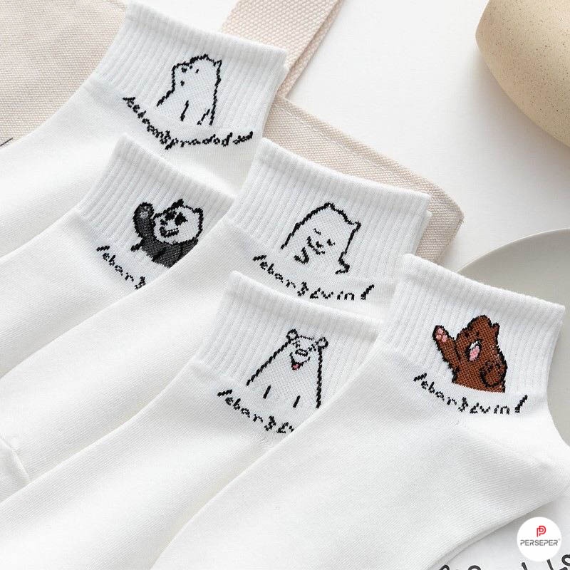 Tất cổ ngắn họa tiết hình thú dễ thương, chất liệu vải Hàn chống hôi chân - Hot Shop