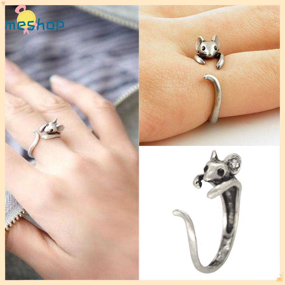 Nhẫn Đeo Họa Tiết Hình Con Chuột Theo Phong Cách Vintage