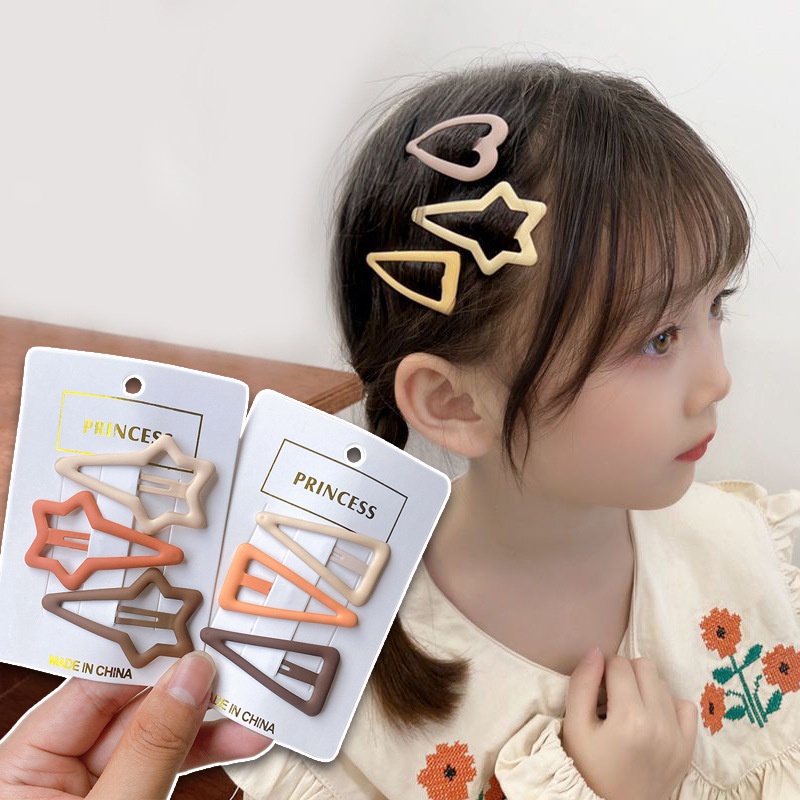 Kẹp TóC HìNh Ngôi Sao TráI Tim MàU Cà Phê Dễ Thương Cho Bé GáI