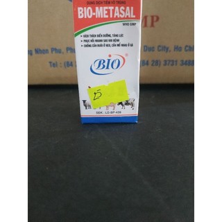Bio.metasal kích thích biến dưỡng, tăng lực, phục hồi nhanh sau khi bệ.nh, chống cắn đuôi ở heo, chống mổ nhau ở gà