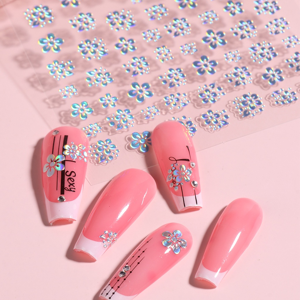 Miếng Dán Móng Tay Ba Chiều Tự Dính Họa Tiết Hoa Giấy Ba Chiều Tháo Rời Được DIY