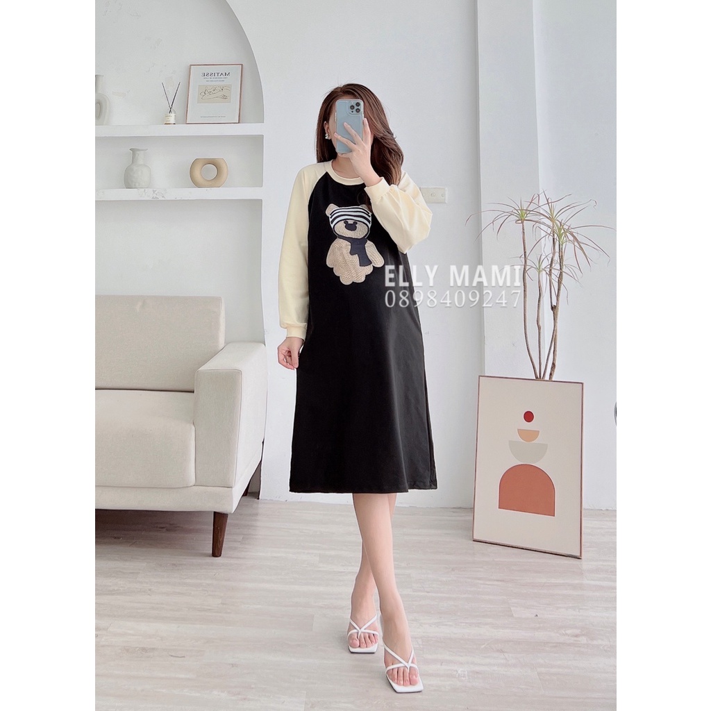 ( 40kg - 85kg ) Đầm Bầu , Bigsize Gấu Xinh Mặc Thoải Mái Suốt Thai Kì &amp; Sau Sinh  ( Kèm Ảnh Thật )