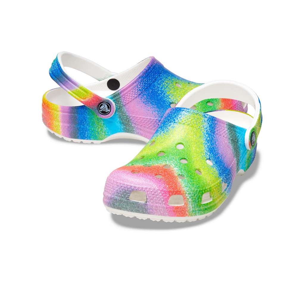Giày Clog Unisex Crocs Spray Dye Classic White/Multi