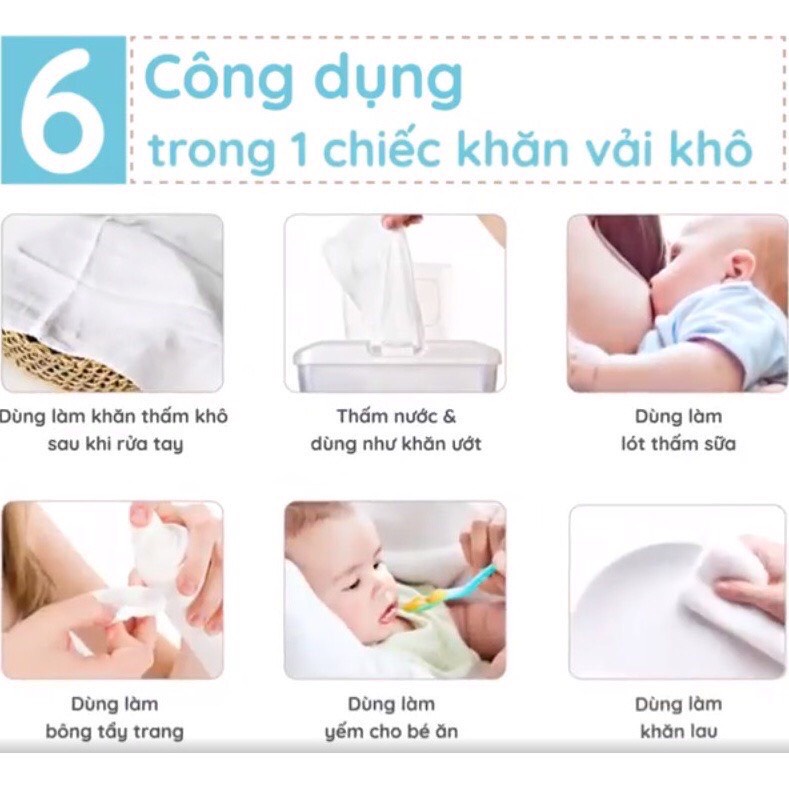 Combo 5 Gói Khăn Vải Khô Đa Năng Baby Hiền Trang  - Tiết Kiệm, Tiện Lợi Dùng Cho Bé Và Cả Gia Đình