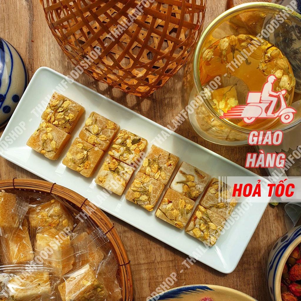 Trà Hoa Nhài (Hoa Lài) Đường Phèn Mật Ong Hộp 12 Viên &amp; Túi 1KG