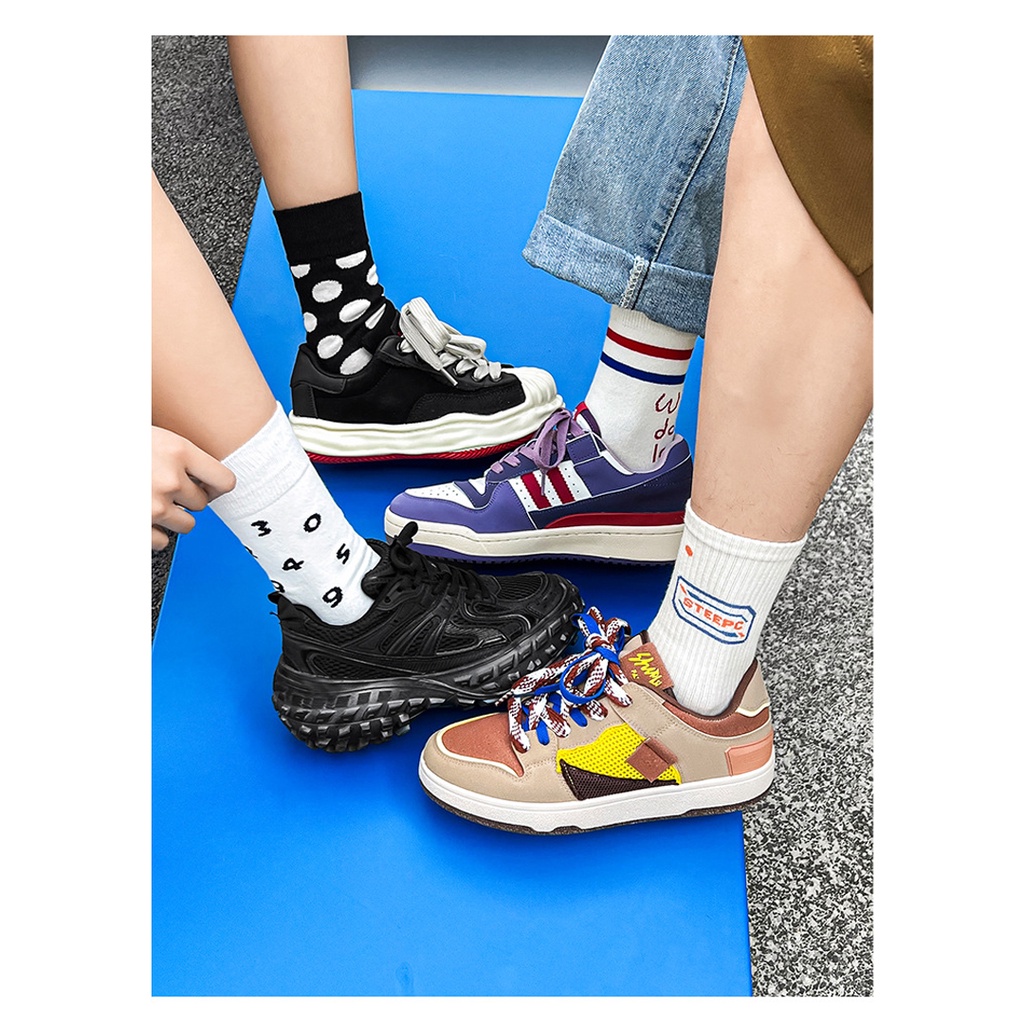 Tất (vớ) UNISEX tất (vớ) nam nữ họa tiết số cổ cao phong cách Âu Mỹ chất cotton TẤT COTTON SPIRIT PHÊ TẤT