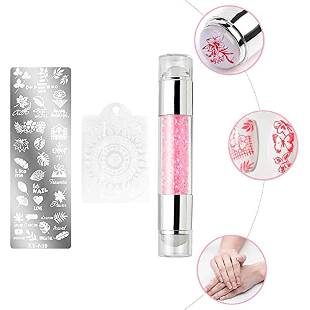 Set 3 Dụng Cụ In Họa Tiết Trang Trí Móng Nghệ Thuật jp5 Bằng Silicone