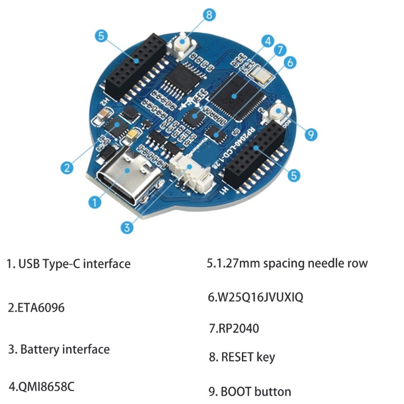Bảng MạCh ChuyểN ĐổI MàN HìNh LCD TròN 1.28 &quot;Cho Raspberry PICO RP2040