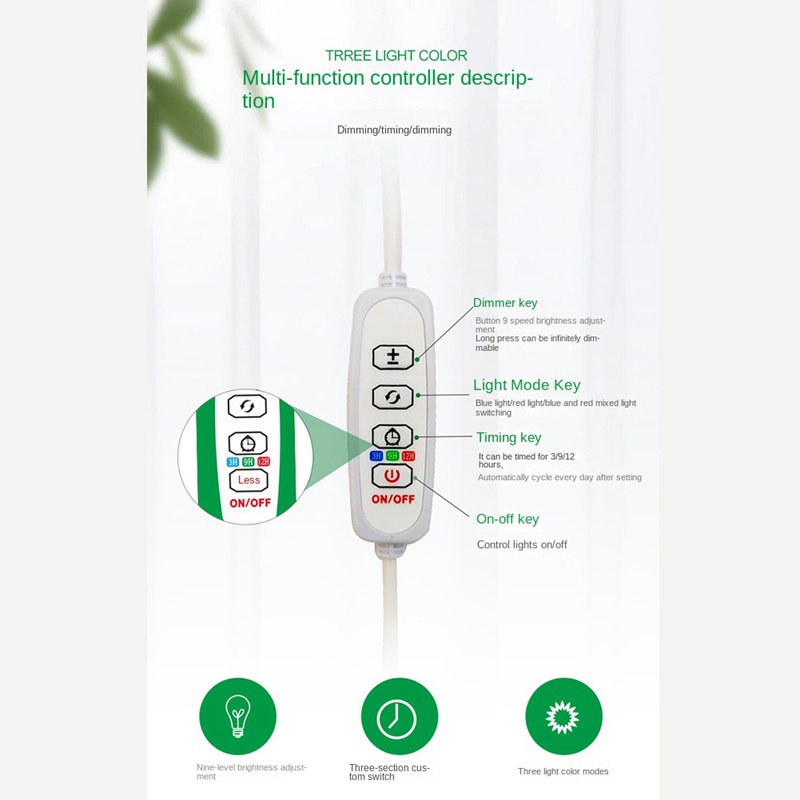Đèn LED Kích Thích Tăng Trưởng Cho Cây Trồng Có Thể Điều Chỉnh Độ Cao