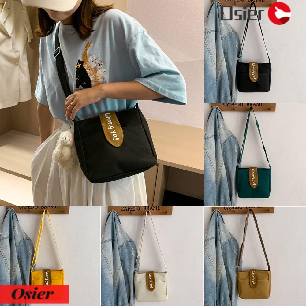 1 Túi Xách Đeo Vai Chất Liệu Canvas Dễ Thương Cho Nữ