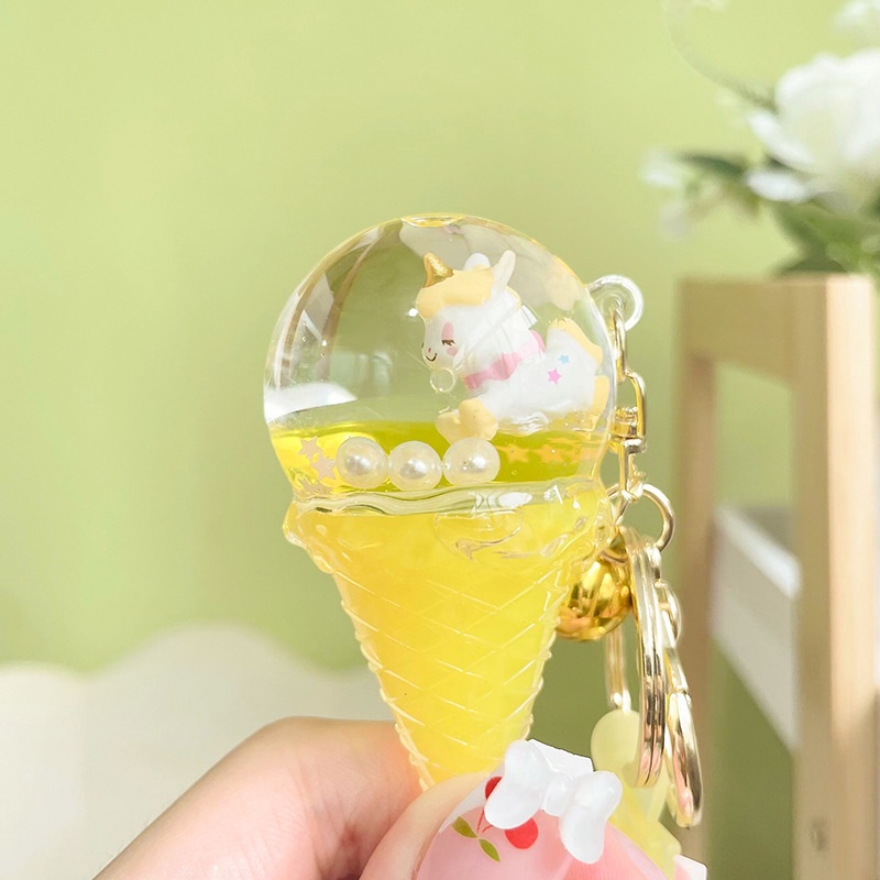 Móc Khóa Hình Kem Kỳ Lân Bằng Acrylic Dễ Thương