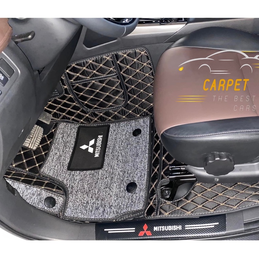 Thảm lót sàn ô tô 5d 6d Mitsubishi Pajero Sport, thảm trải sàn da Pu cao cấp, giảm ồn 40%