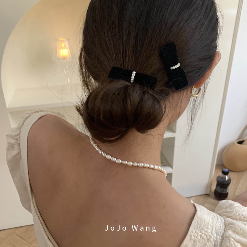 Kẹp Tóc Nơ Sau Lưng Bằng Nhung Tinh Tế Cho Nữ（1pcs）