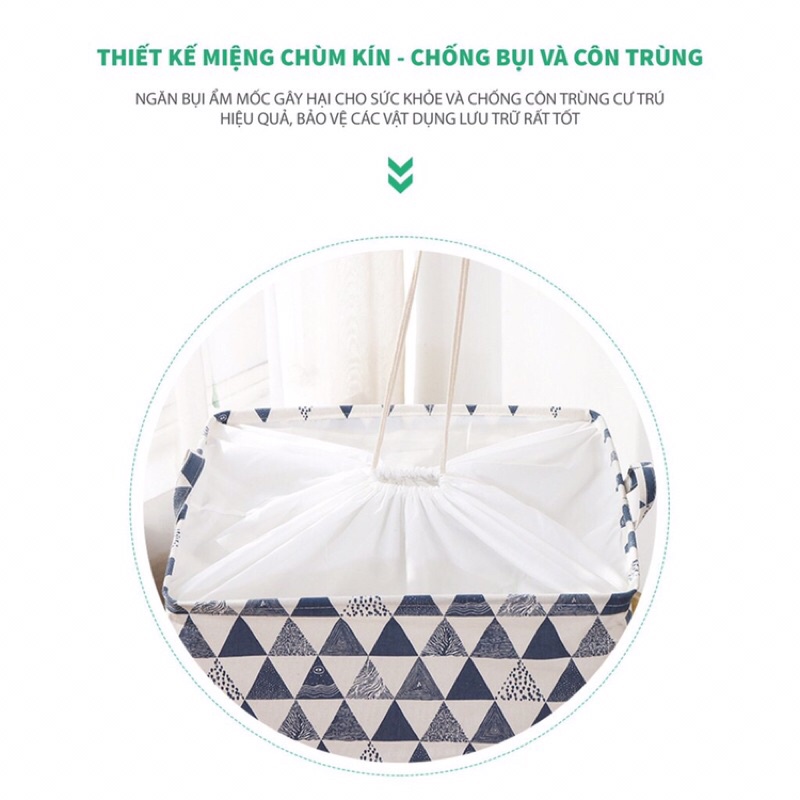-Giỏ đựng quần áo bằng vải cỡ lớn 100 lít - túi đựng chăn màn đa năng washday có thể gấp gọn vintage xinh sắn