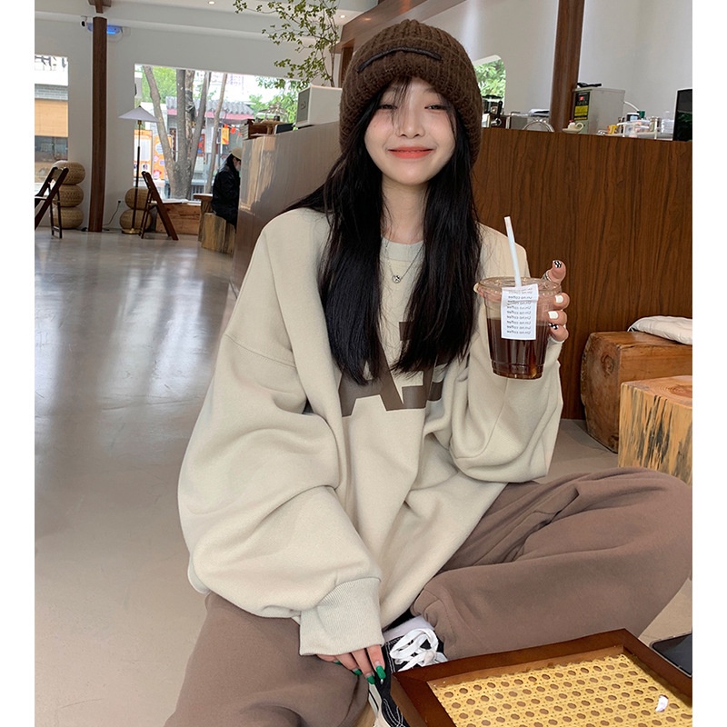 Áo sweater nâu SEA Unisex - Nỉ form rộng tay bồng kiểu dáng vintage hàn quốc ulzzang