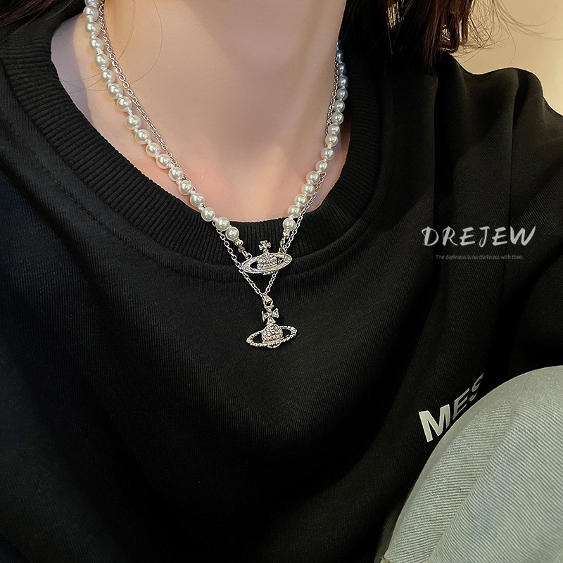 DREJEW Dây Chuyền Đính Ngọc Trai Sang Trọng Phong Cách Hàn Quốc
