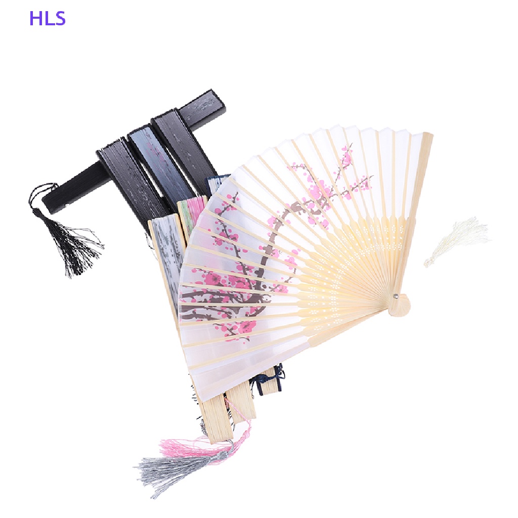 [HLS] Quạt Xếp Cầm Tay Bằng Lụa Rỗng Khắc Hoa Phong Cách Trung Quốc Cho Tiệc Tùng
