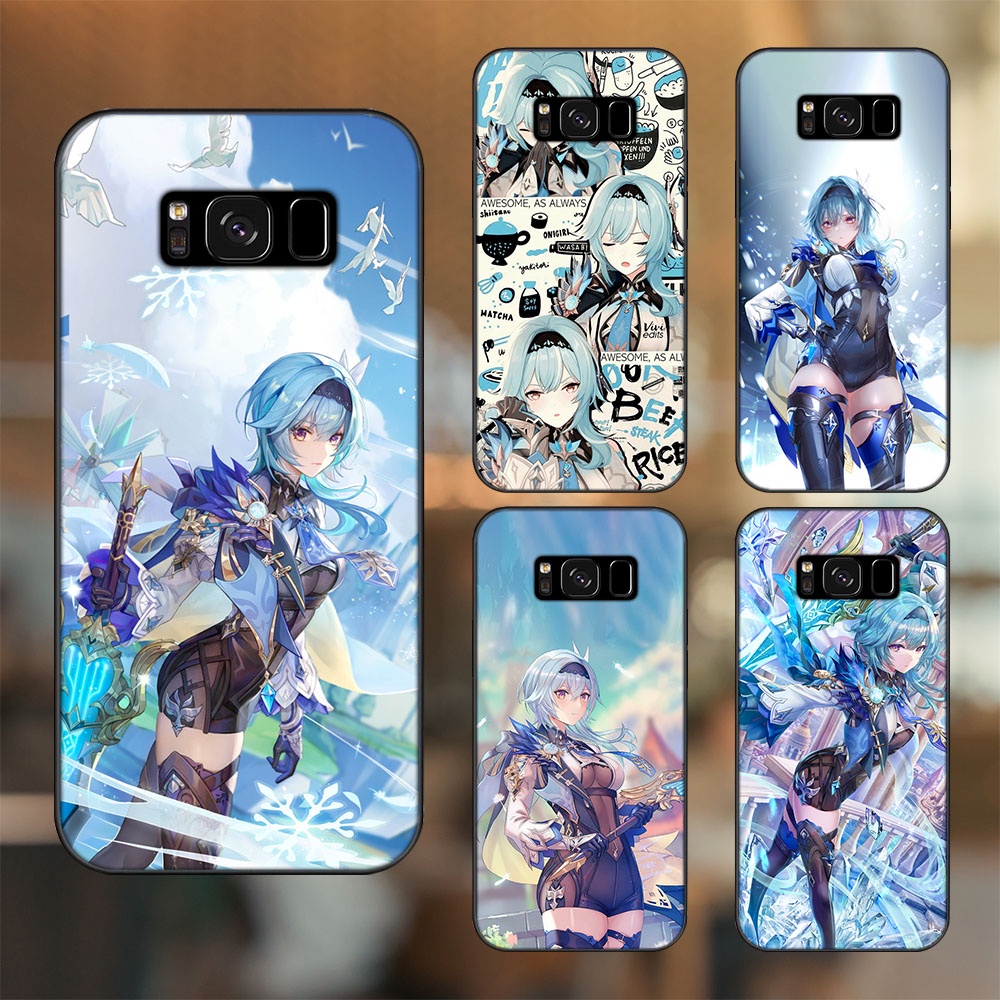 Ốp lưng Samsung S8, S8 Plus viền đen in hình Eula Genshin Impact