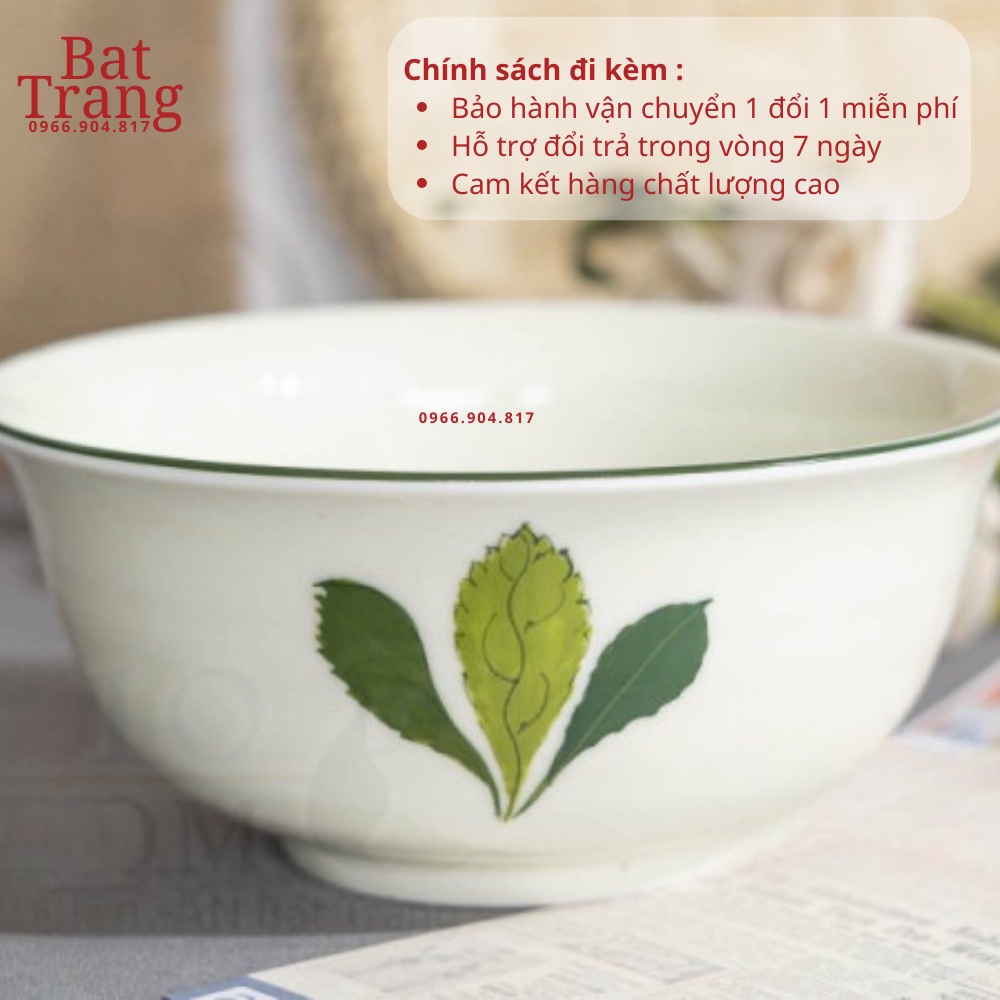 Bát tô sứ, tô canh men kem Bát Tràng nhiều size - hàng có bảo hành