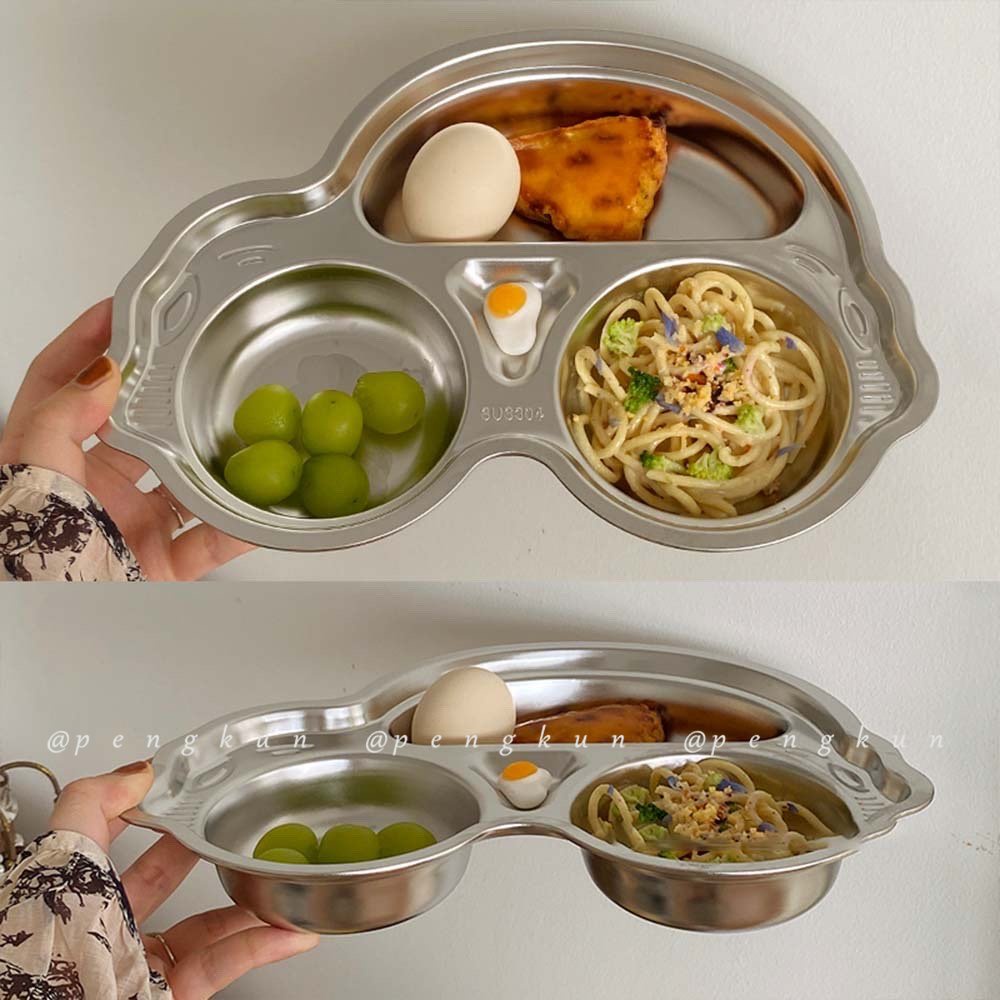 Khay Đựng Thức Ăn Bằng Thép Không Gỉ 304 Chống Sốc Họa Tiết Hoạt Hình Cho Bé