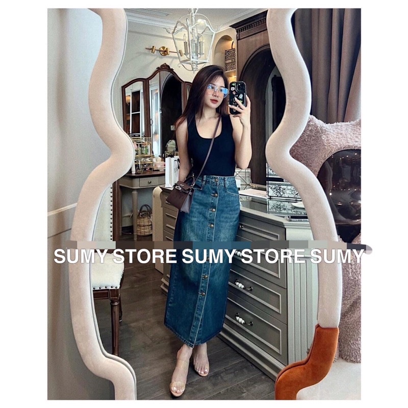 chân váy jean dáng dài nhập TQ Sumy Store
