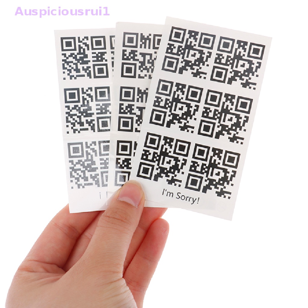 Hình Xăm Dán Tạm Thời Họa Tiết Mã QR Auspiciousrui1 Sáng Tạo Chống Thấm Nước