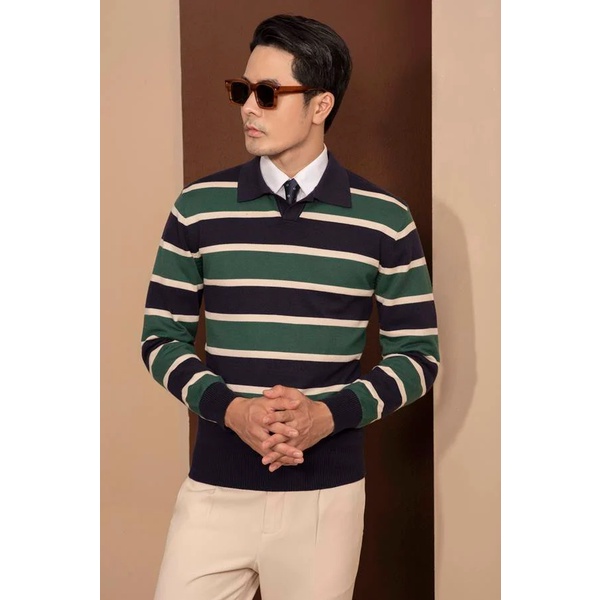 ÁO LEN ADAM STORE KẺ NGANG XANH AL032X