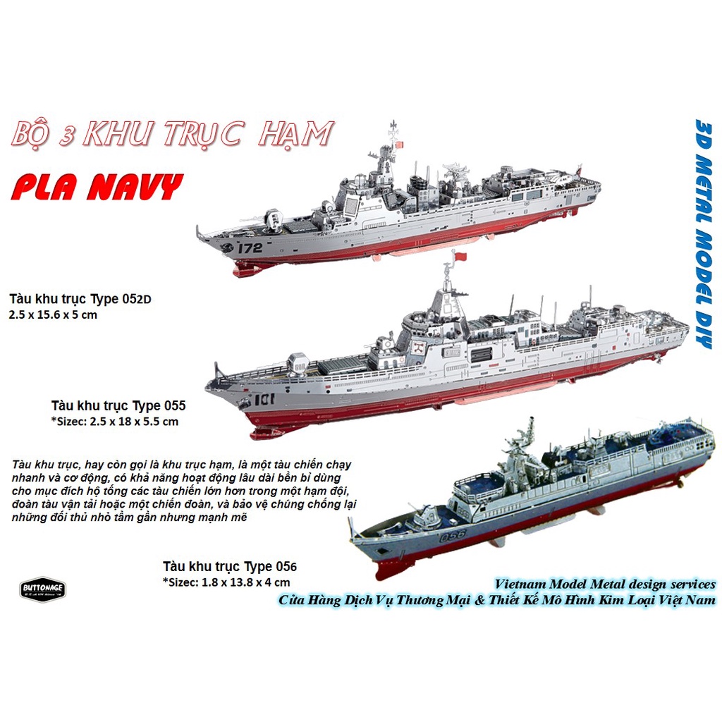 Mô Hình Lắp Ráp 3d Tàu khu trục Type 055 - Nam Xương