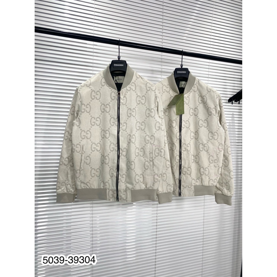 Áo Khoác Bò Màu Trắng Logo GC Cao Cấp - Áo Bomber GC Nam Chất Bò Cực Chất