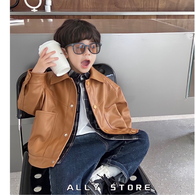 Áo khoác da bé trai K340 ALLY STORE