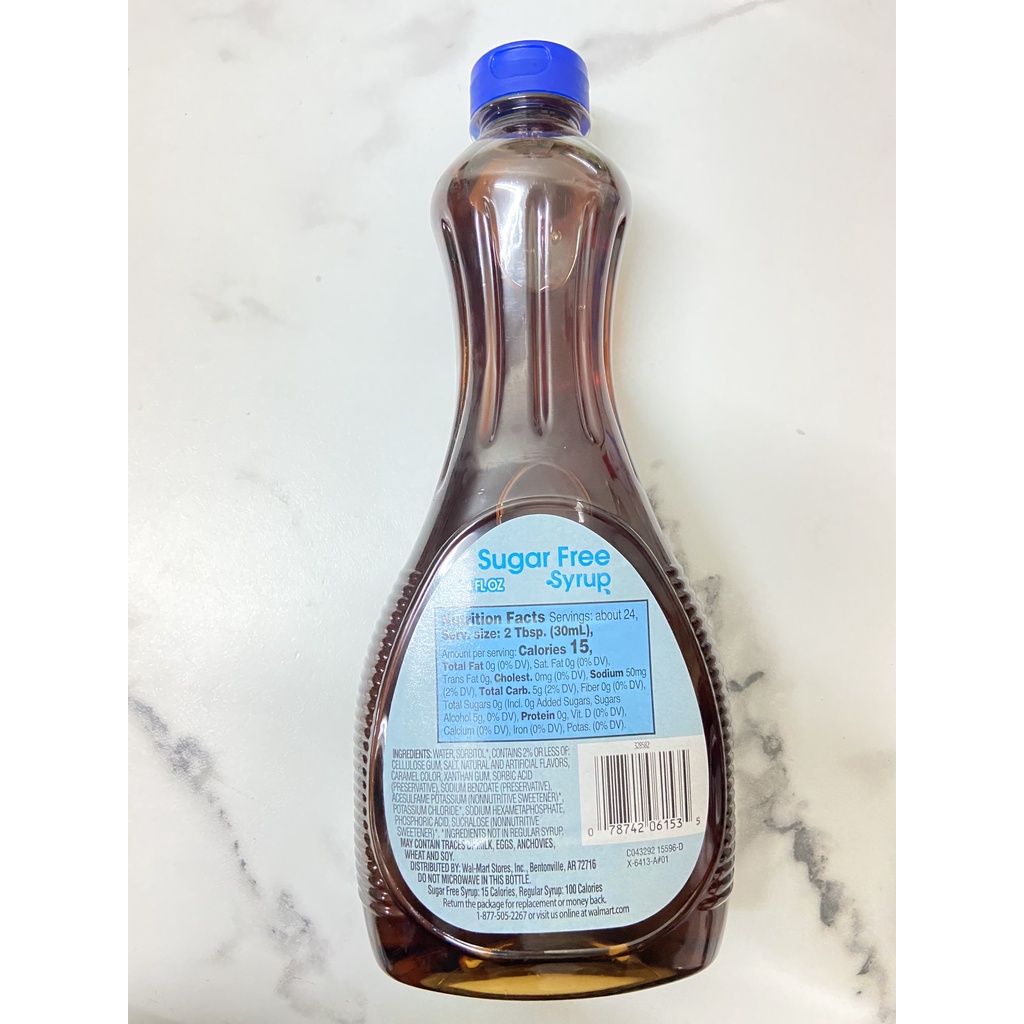 Syrup Sugar Free Great Value 709ml Great Value 709ml