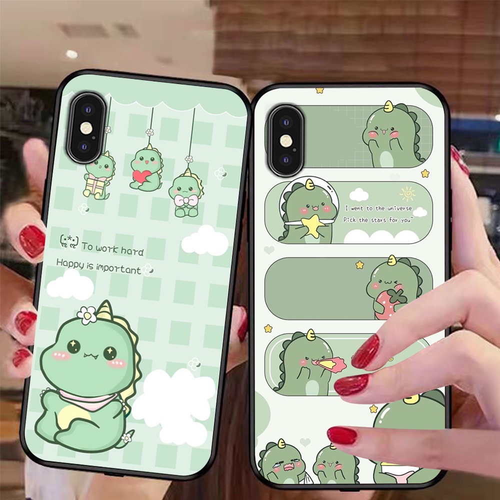Ốp lưng điện thoại Iphone X / ip Xs / ip Xs max khủng long xanh dino saur