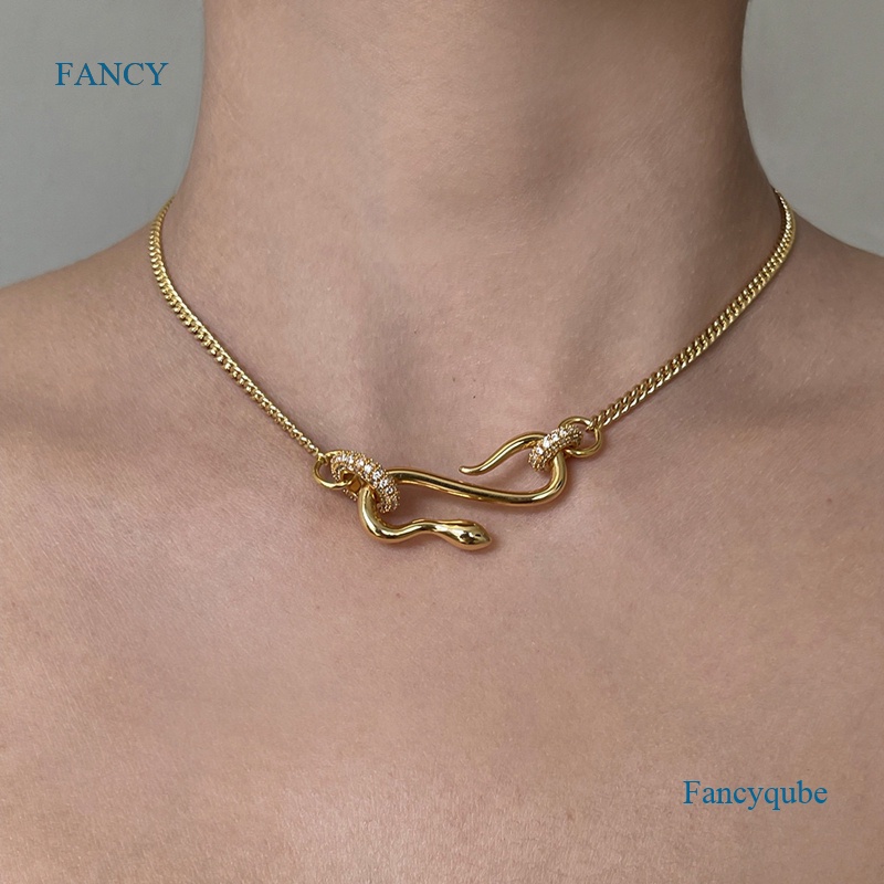 Fancyqube Vòng cổ Mặt Tròn Đính Đá Zircon Đơn Giản Thời Trang