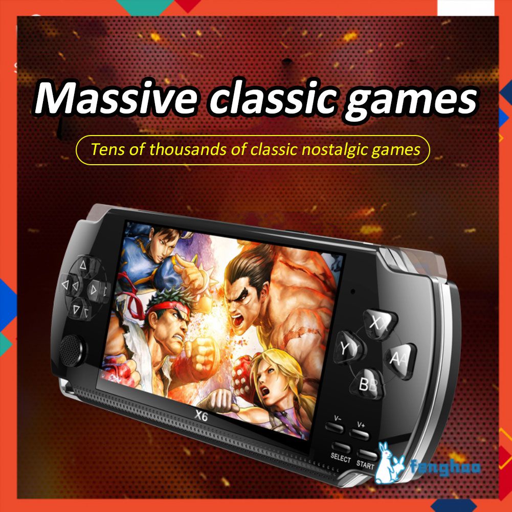 Máy Chơi Game Cầm Tay X6 4.3 Inch 1500 + Trò Chơi Cổ Điển 8GB / PSP / Player / PSV / PSVita PK X7 X12