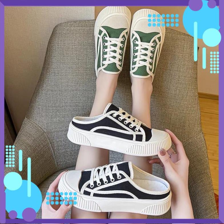 Free ship Sục thể thao nữ đế Trái Tim vải Xịn 2 màu Cao Cấp - giày đạp gót nữ đế độn siêu cao giá rẻ siêu sale