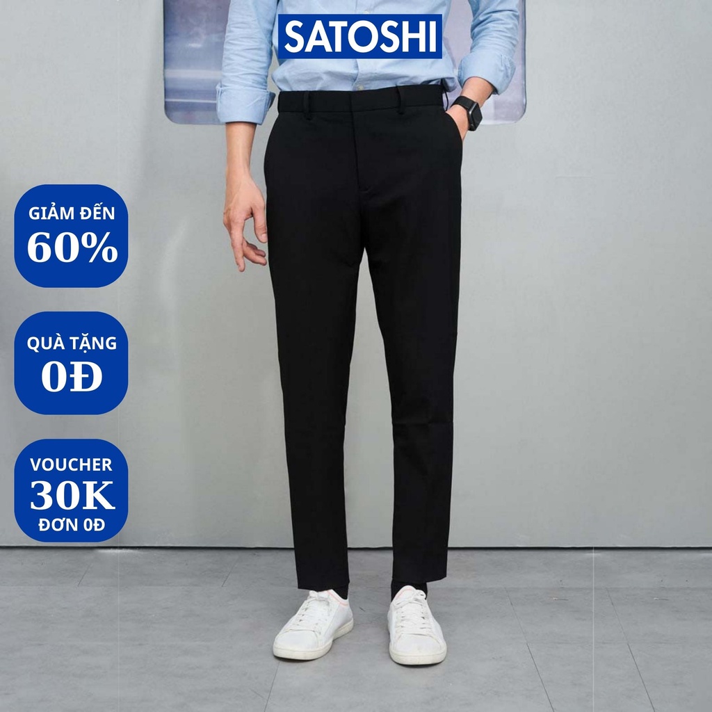 | Satoshi | Quần Tây nam SAQT17 lưng thun cố định form slimfit màu xám/ đen/ navy