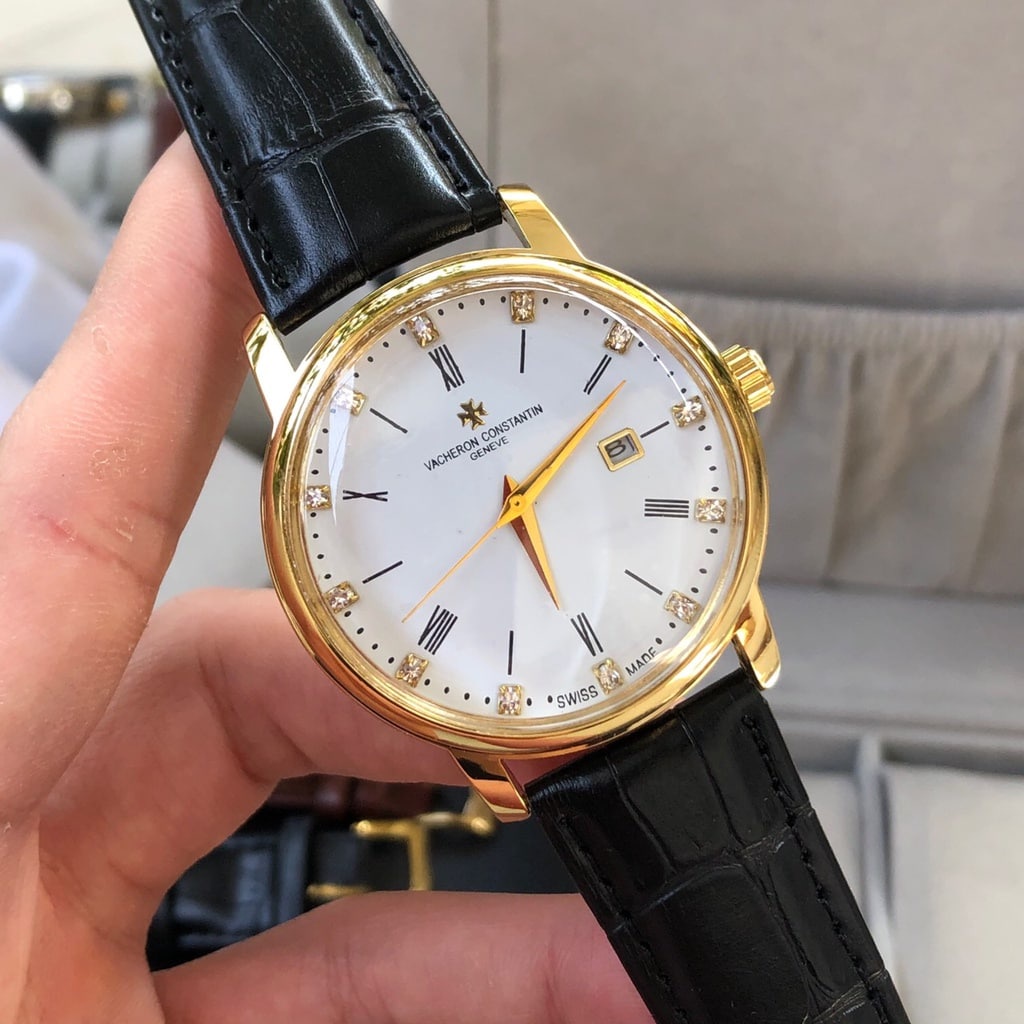 Đồng Hồ Pin NAM Vacheron P055 Chống Xước, Chống Nước - TẶNG 1 Vòng Tỳ Hưu + 2 pin AG4