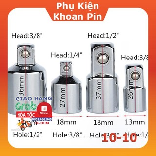 Đầu chuyển bulong 1/2 - 1/4 - 3/8 sang 3/8- 1/2 - 1/4 hoặc ngược lại.