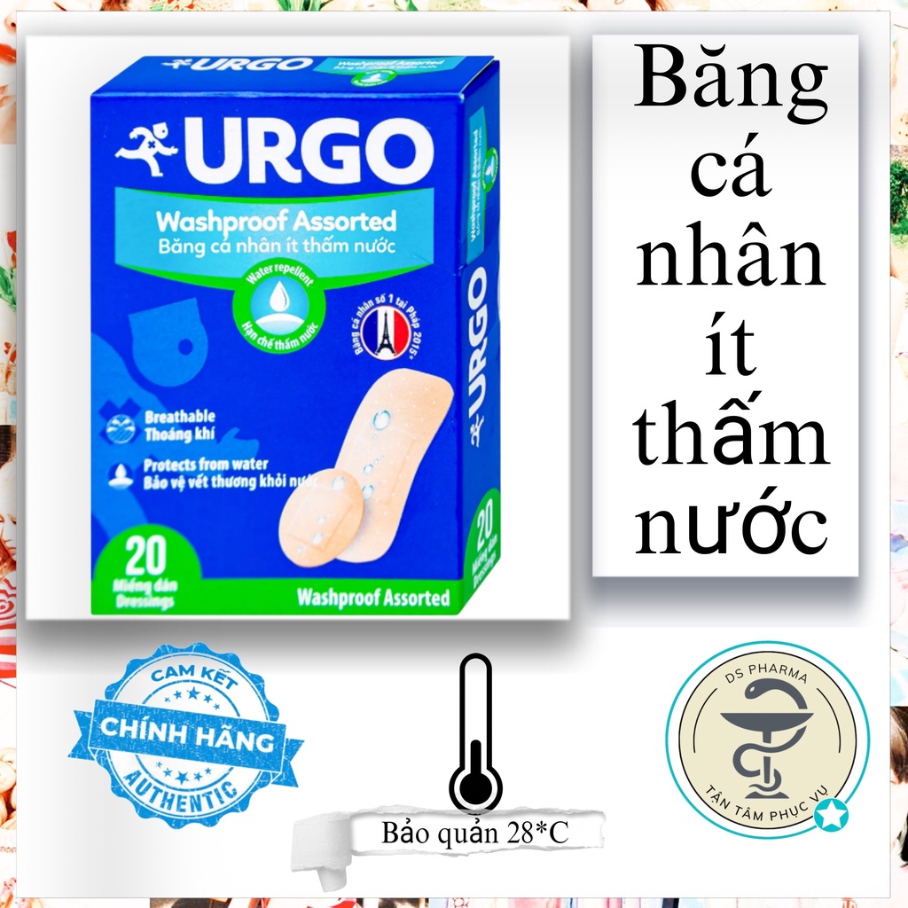 Băng Cá Nhân Urgo Washproof Assorted 20 Miếng