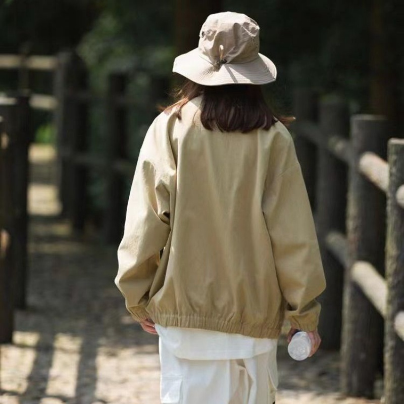 Áo Khoác Dáng Rộng Phối Túi Lớn Thời Trang Xuân Thu Cho Nam Và Nữ