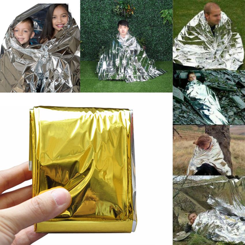 Chăn Bạc Cứu Sinh Giữ Nhiệt Khẩn Cấp Emergency Blanket K1 Chống Nước 210x160Cm, Chăn Giữ Nhiệt Khẩn Cấp Kazak Shop