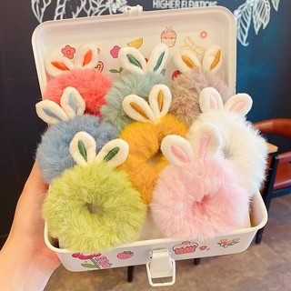 Dây buộc tóc tai thỏ bông hàn quốc