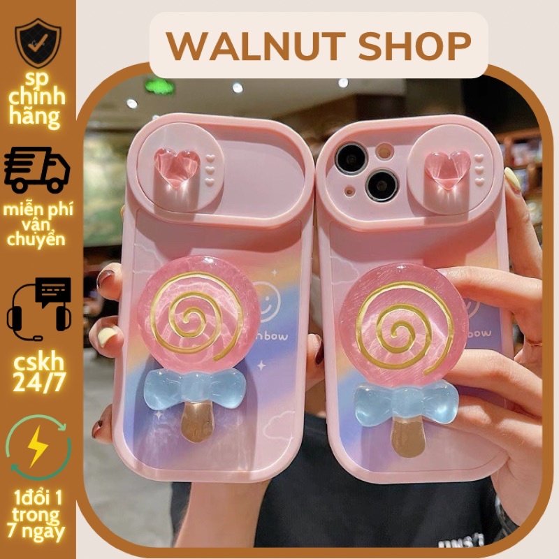 Ốp che camera kute kèm pop hình cầu vồng từ ipX - ip14 promax || new case iphone