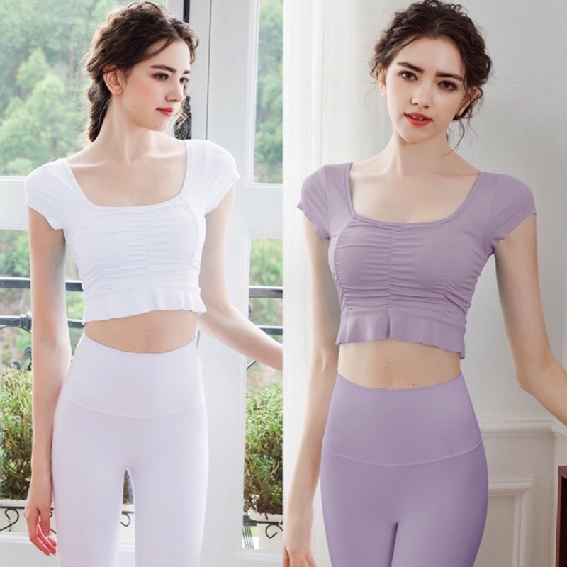 Bộ Tập Yoga Gym Cộc tay ÁoRúm S78 (Hàng Quảng Châu Cao Cấp)