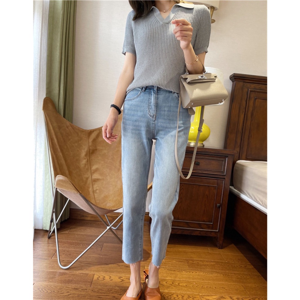 Quần jean nữ ống đứng bazic chất bò co giãn tốt phong cách Ulazzang-Minxy shop