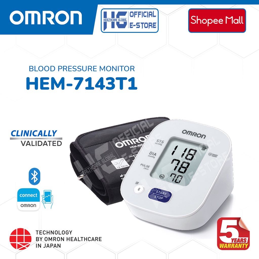  Máy đo huyết áp bắp tay tự động OMRON HEM-7143T1 | Lưu trữ 30 dữ liệu đo trong bộ nhớ