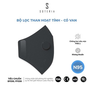 Bộ lọc khẩu trang SOTERIA tiêu chuẩn Quốc Tế - Size S,M,L (có van)