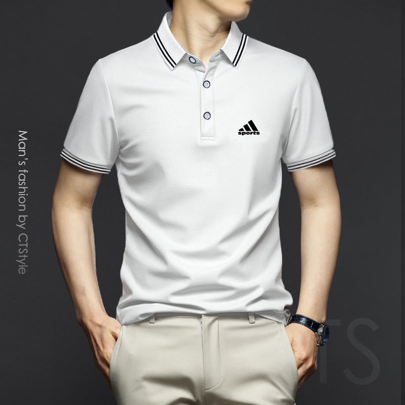 Áo polo Tay Ngắn Màu Trơn Thời Trang Cho Nam Size M-5XL