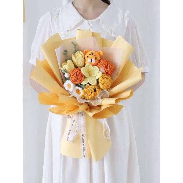 Hoa hồng len handmade dùng trang trí, làm quà tặng 8/3, 20/10, các ngày lễ