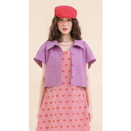 Double Moonshot - Áo khoác tay ngắn croptop Freesize